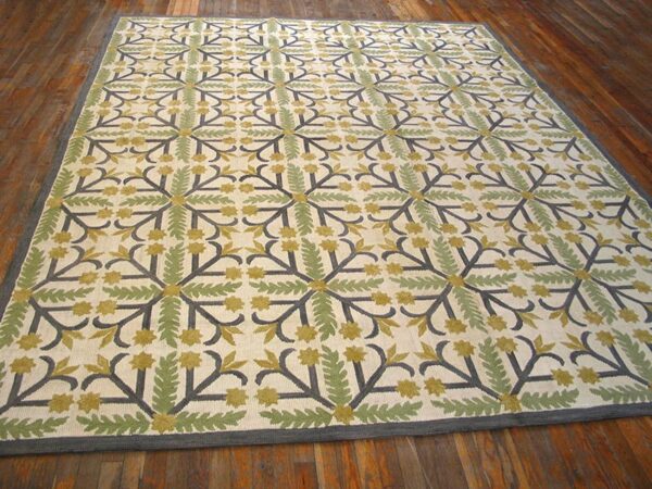 Contemporary american hooked rug — special geometric pattern, cotton wool - detail view 1