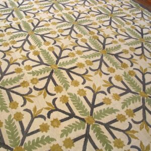 Contemporary American Hooked Rug — Special Geometric Pattern, Cotton Wool - detail view 2