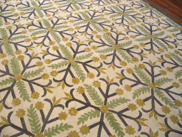 Contemporary american hooked rug — special geometric pattern, cotton wool - detail view 2