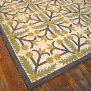 Contemporary American Hooked Rug — Special Geometric Pattern, Cotton Wool - detail view 3