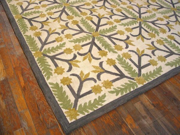 Contemporary american hooked rug — special geometric pattern, cotton wool - detail view 3