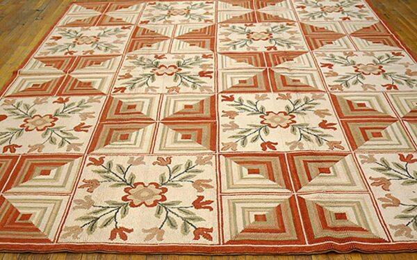 Contemporary american hooked rug â€” special modern design - detail view 1