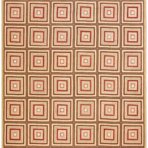 Contemporary American Hooked Rug â€” Spectacular Beige, Modern Design