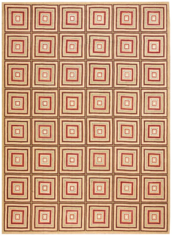 Contemporary american hooked rug â€” spectacular beige, modern design