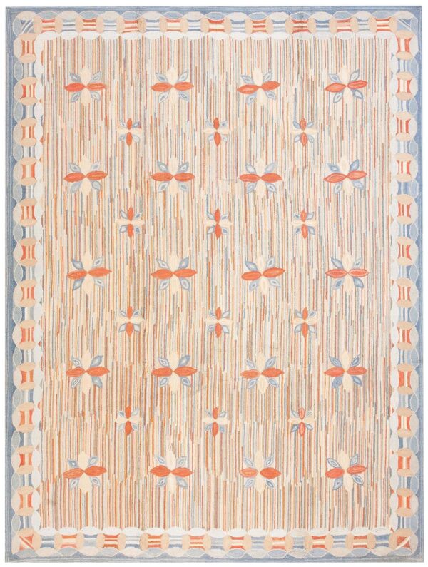 Contemporary american hooked rug â€” surprising bright color combination