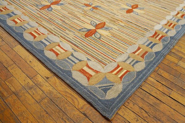 Contemporary american hooked rug â€” surprising bright color combination - detail view 6