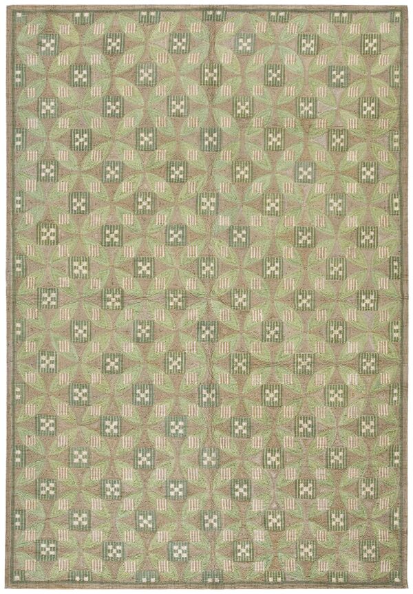 Contemporary american hooked rug 6'ã—9' â€” traditional beige color
