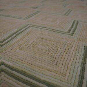 Contemporary American Hooked Rug, Zig Zag Pattern, 6'×9' Cotton - detail view 4
