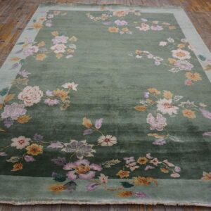 Contemporary Chinese Art Deco Style Carpet 7'10"×10'5" Hand-Knotted Wool - detail view 9
