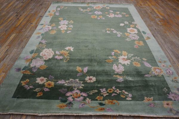 Contemporary chinese art deco style carpet 7'10"×10'5" hand-knotted wool 10 Contemporary chinese art deco style carpet 7'10"ã—10'5" hand-knotted wool - detail view 9