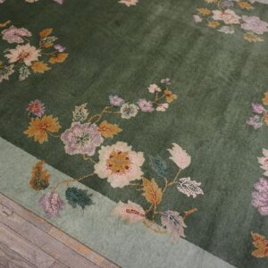 Contemporary Chinese Art Deco Style Carpet 7'10"×10'5" Hand-Knotted Wool - detail view 2