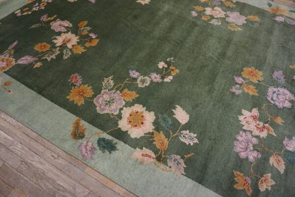 Contemporary chinese art deco style carpet 7'10"×10'5" hand-knotted wool 3 Contemporary chinese art deco style carpet 7'10"ã—10'5" hand-knotted wool - detail view 2