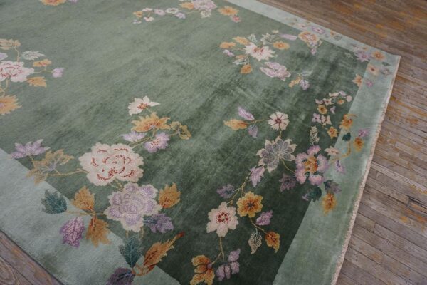 Contemporary chinese art deco style carpet 7'10"×10'5" hand-knotted wool 4 Contemporary chinese art deco style carpet 7'10"ã—10'5" hand-knotted wool - detail view 3