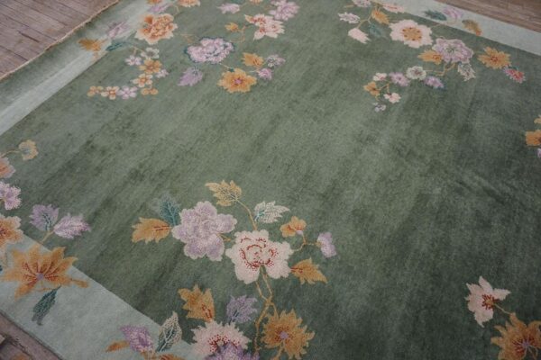 Contemporary chinese art deco style carpet 7'10"×10'5" hand-knotted wool 5 Contemporary chinese art deco style carpet 7'10"ã—10'5" hand-knotted wool - detail view 4