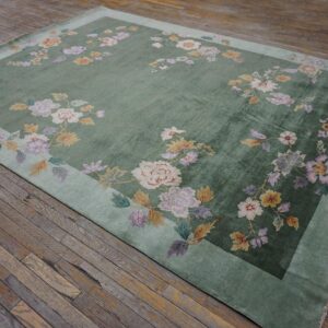 Contemporary Chinese Art Deco Style Carpet 7'10"×10'5" Hand-Knotted Wool - detail view 5