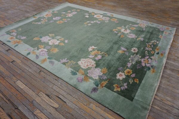 Contemporary chinese art deco style carpet 7'10"×10'5" hand-knotted wool 6 Contemporary chinese art deco style carpet 7'10"ã—10'5" hand-knotted wool - detail view 5