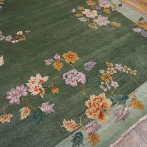 Contemporary Chinese Art Deco Style Carpet 7'10"×10'5" Hand-Knotted Wool - detail view 6