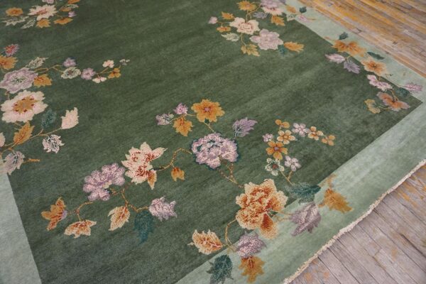 Contemporary chinese art deco style carpet 7'10"×10'5" hand-knotted wool 7 Contemporary chinese art deco style carpet 7'10"ã—10'5" hand-knotted wool - detail view 6