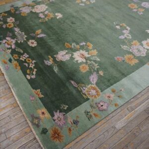 Contemporary Chinese Art Deco Style Carpet 7'10"×10'5" Hand-Knotted Wool - detail view 7
