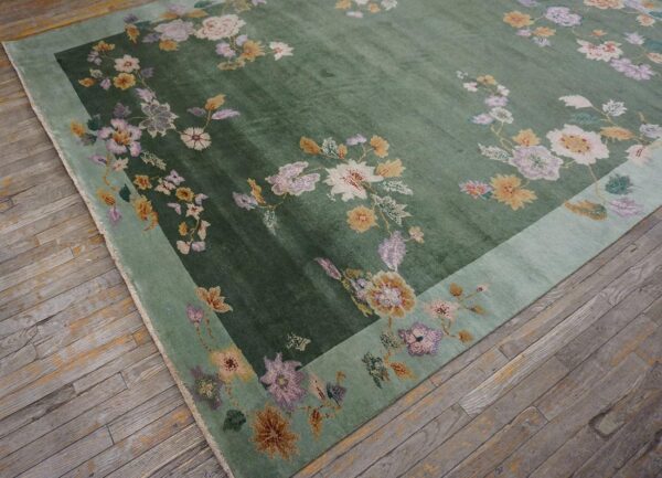 Contemporary chinese art deco style carpet 7'10"×10'5" hand-knotted wool 8 Contemporary chinese art deco style carpet 7'10"ã—10'5" hand-knotted wool - detail view 7