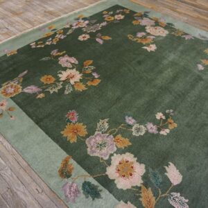 Contemporary Chinese Art Deco Style Carpet 7'10"×10'5" Hand-Knotted Wool - detail view 8