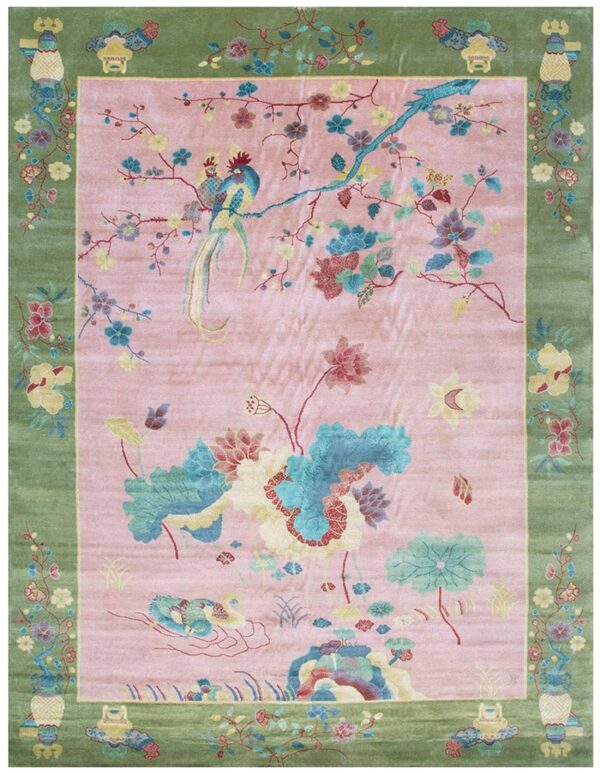 Contemporary chinese art deco style carpet 8'10"ã—11'8" hand-knotted wool