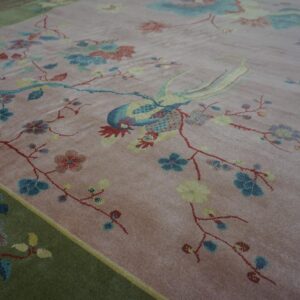 Contemporary Chinese Art Deco Style Carpet 8'10"Ã—11'8" Hand-Knotted Wool - detail view 2