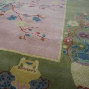 Contemporary Chinese Art Deco Style Carpet 8'10"Ã—11'8" Hand-Knotted Wool - detail view 3