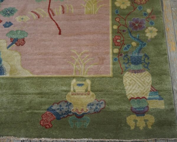 Contemporary chinese art deco style carpet 8'10"ã—11'8" hand-knotted wool - detail view 4