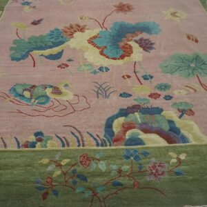 Contemporary Chinese Art Deco Style Carpet 8'10"Ã—11'8" Hand-Knotted Wool - detail view 5
