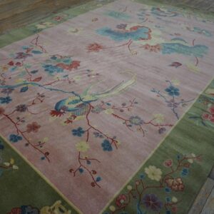 Contemporary Chinese Art Deco Style Carpet 8'10"Ã—11'8" Hand-Knotted Wool - detail view 8