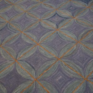 Contemporary Cotton Hooked Rug 6'Ã—9' Classic Geometric Blue Reproduction - detail view 2