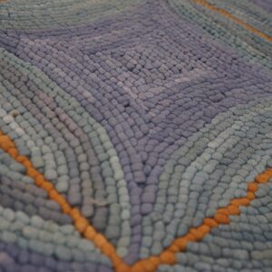 Contemporary Cotton Hooked Rug 6'Ã—9' Classic Geometric Blue Reproduction - detail view 4