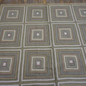 Contemporary Cotton Hooked Rug 9'Ã—12' Hand-Hooked - detail view 1