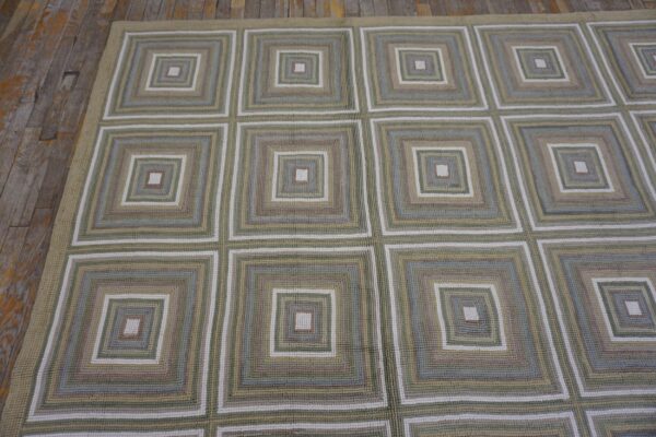 Contemporary cotton hooked rug 9'ã—12' hand-hooked - detail view 1