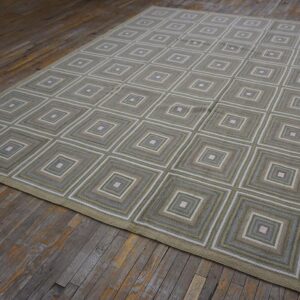 Contemporary Cotton Hooked Rug 9'Ã—12' Hand-Hooked - detail view 3