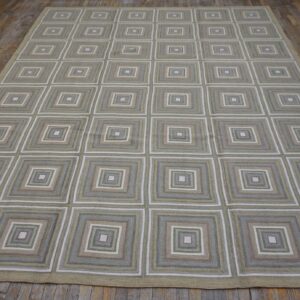 Contemporary Cotton Hooked Rug 9'Ã—12' Hand-Hooked - detail view 6