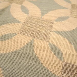 Contemporary Handwoven Wool Needlepoint Flat-Weave Rug, impressive geometric design - detail view 7