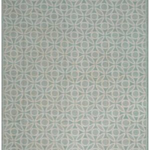 Contemporary Handwoven Wool Needlepoint Flat-Weave Rug, refined classical composition