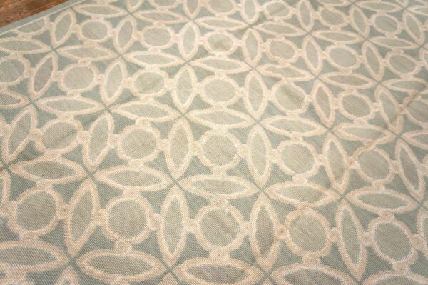 Contemporary handwoven wool needlepoint flat-weave rug, refined classical composition - detail view 6