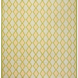 Contemporary Handwoven Wool Needlepoint Flat-Weave Rug with silk highlights, an awe-inspiring decorative composition with silk highlights