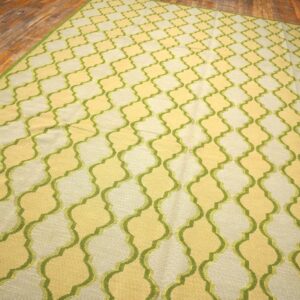 Contemporary Handwoven Wool Needlepoint Flat-Weave Rug with silk highlights, an awe-inspiring decorative composition with silk highlights - detail view 2