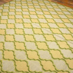 Contemporary Handwoven Wool Needlepoint Flat-Weave Rug with silk highlights, an awe-inspiring decorative composition with silk highlights - detail view 6