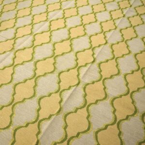 Contemporary Handwoven Wool Needlepoint Flat-Weave Rug with silk highlights, an awe-inspiring decorative composition with silk highlights - detail view 7