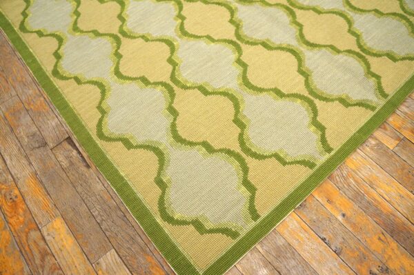 Contemporary handwoven wool needlepoint flat-weave rug with silk highlights, an awe-inspiring decorative composition with silk highlights - detail view 8