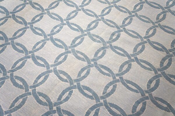 Contemporary handwoven wool needlepoint flat-weave rug with silk highlights, a breathtaking decorative composition with silk highlights - detail view 3