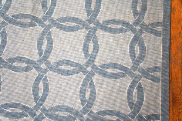 Contemporary handwoven wool needlepoint flat-weave rug with silk highlights, a breathtaking decorative composition with silk highlights - detail view 4