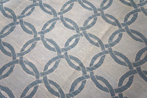 Contemporary handwoven wool needlepoint flat-weave rug with silk highlights, a breathtaking decorative composition with silk highlights - detail view 5