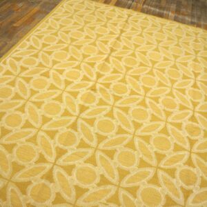 Contemporary Handwoven Wool Needlepoint Flat-Weave Rug with silk highlights, a brilliant contemporary composition with silk highlights - detail view 9