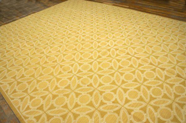 Contemporary handwoven wool needlepoint flat-weave rug with silk highlights, a brilliant contemporary composition with silk highlights - detail view 2